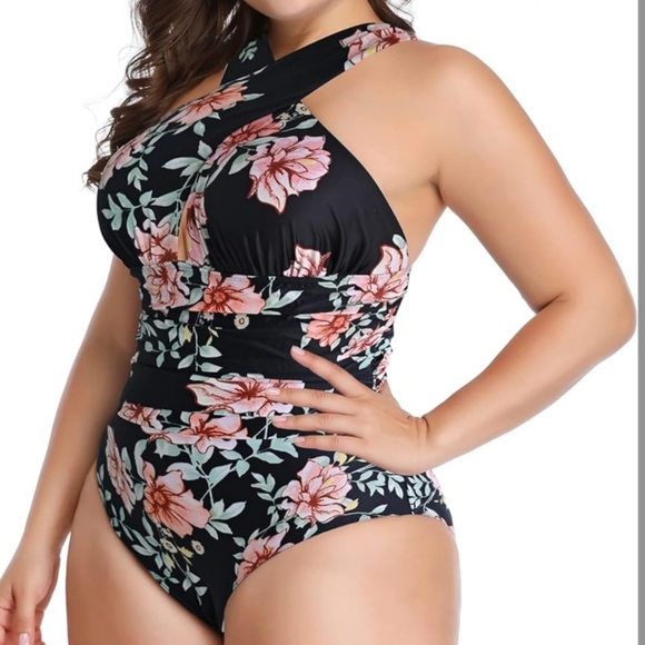 YOU DI AN plus size floral swimsuit, size 4X, NWT - Picture 2 of 5